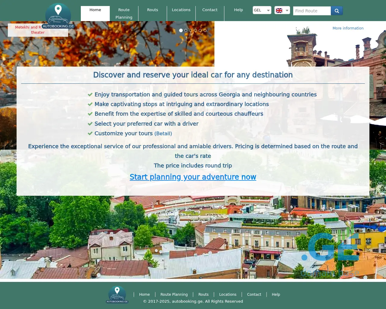 Screenshot of the site autobooking.ge