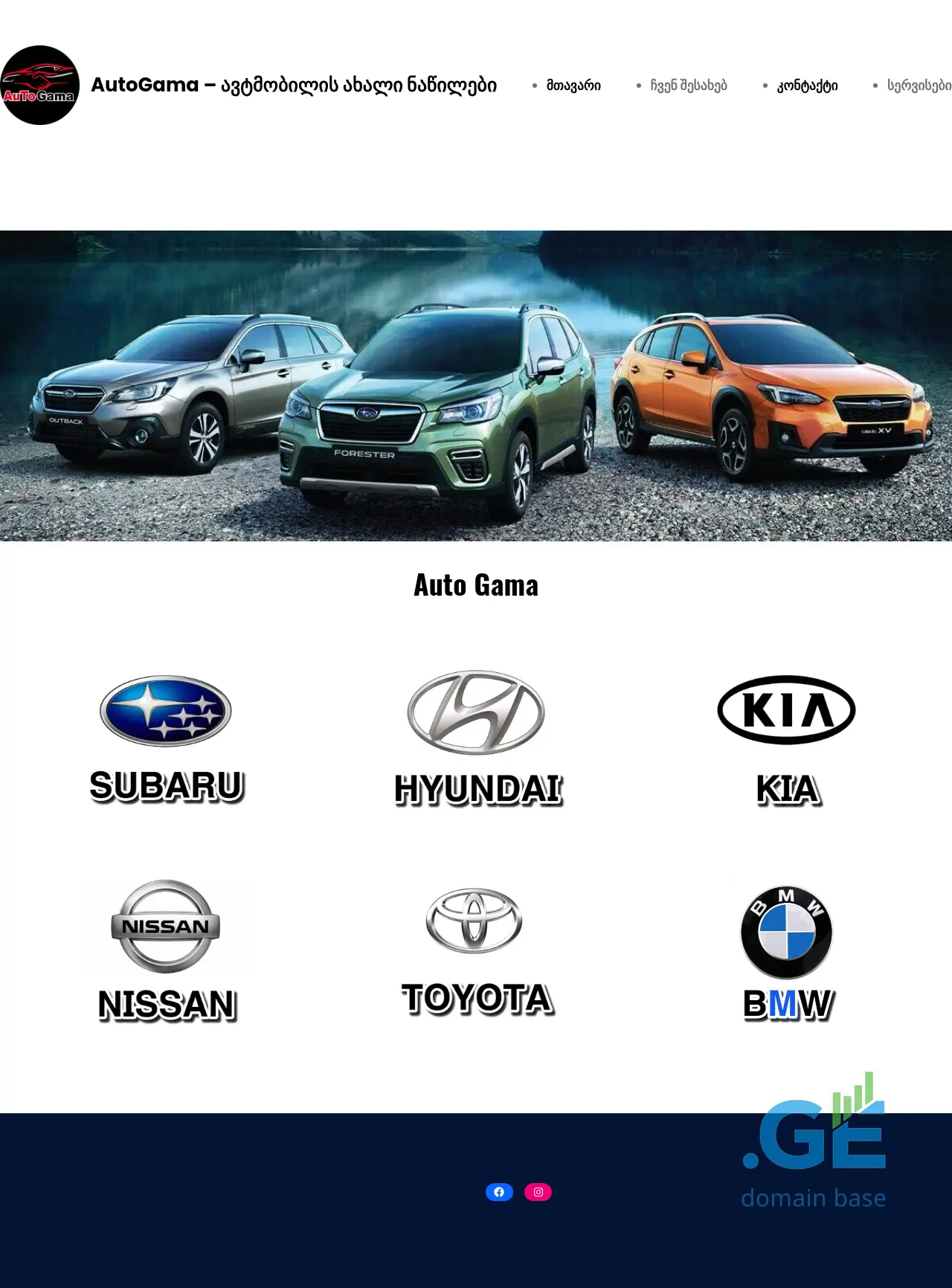 Screenshot of the site autogama.ge