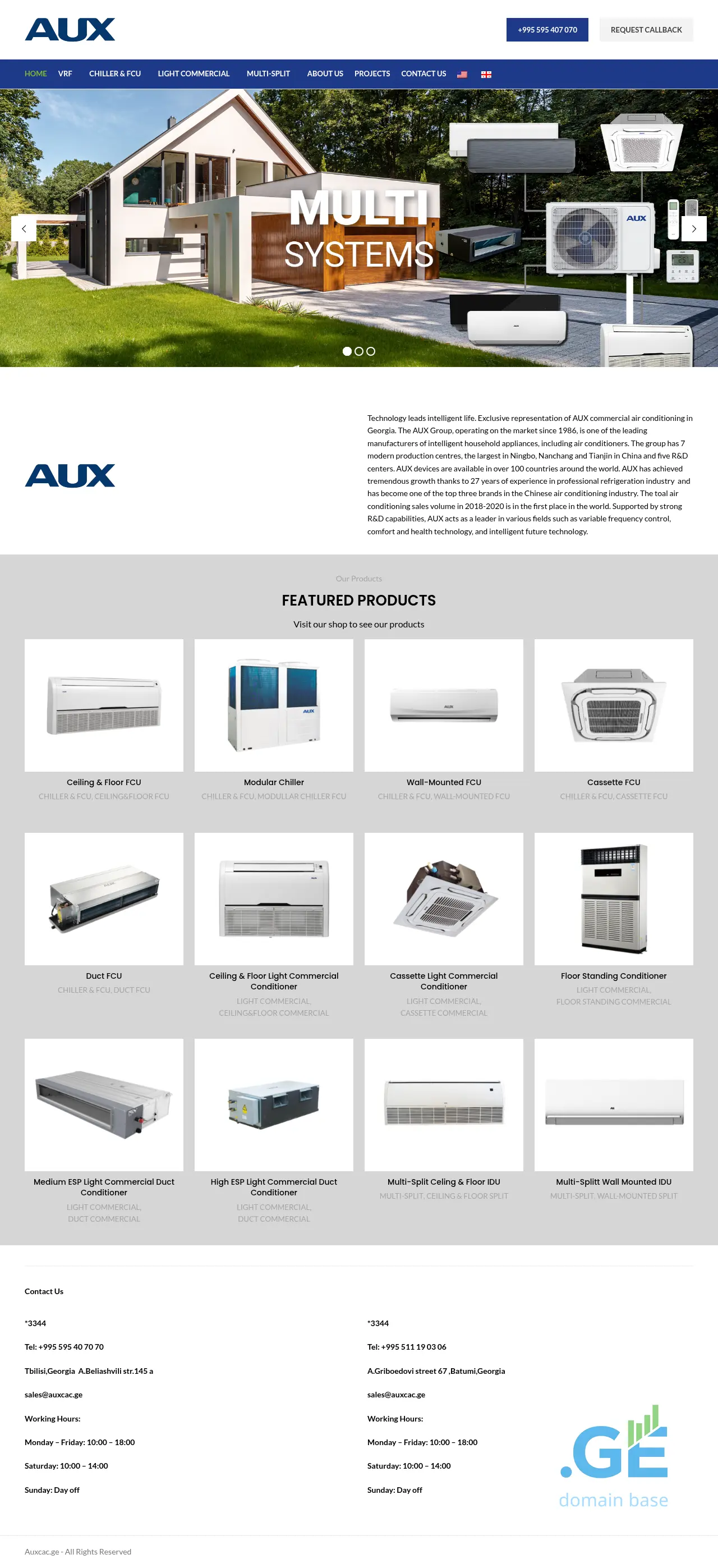 Screenshot of the site auxcac.ge