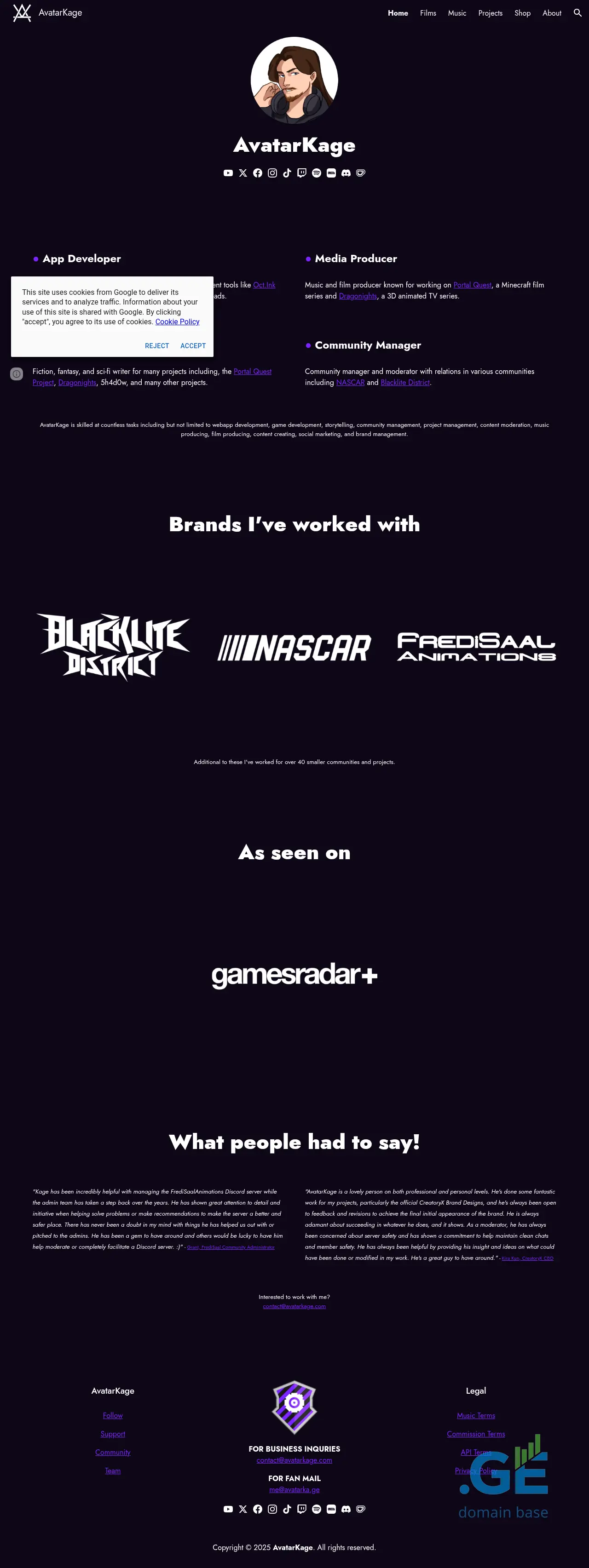 Screenshot of the site avatarka.ge