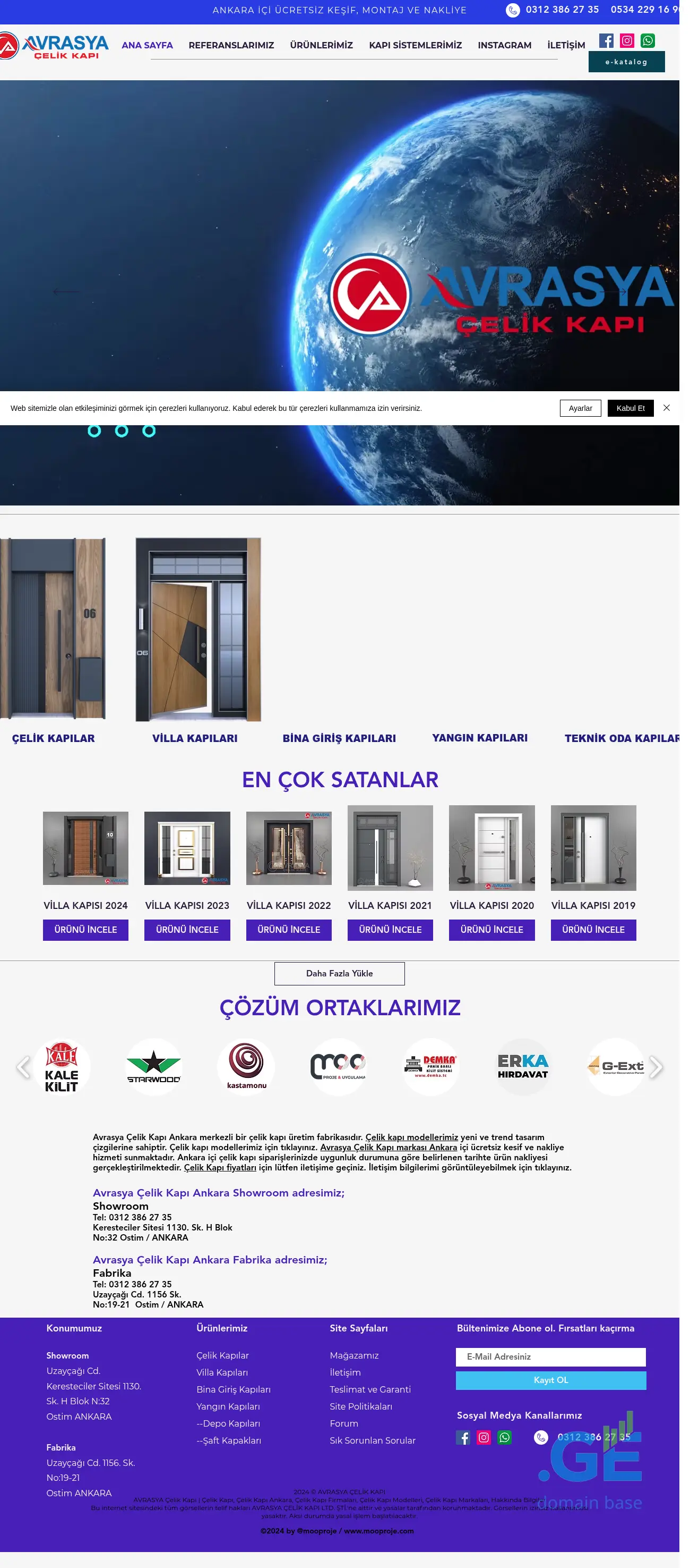 Screenshot of the site avrasyasteeldoor.ge