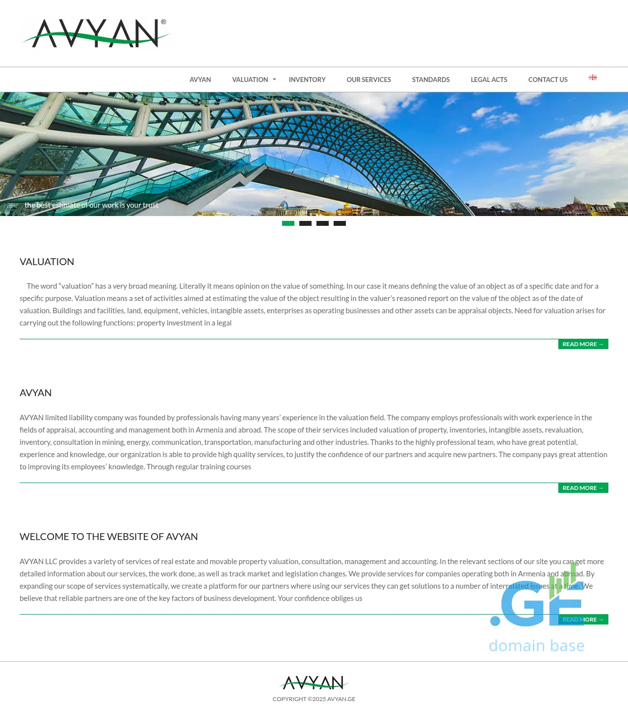 Screenshot of the site avyan.ge