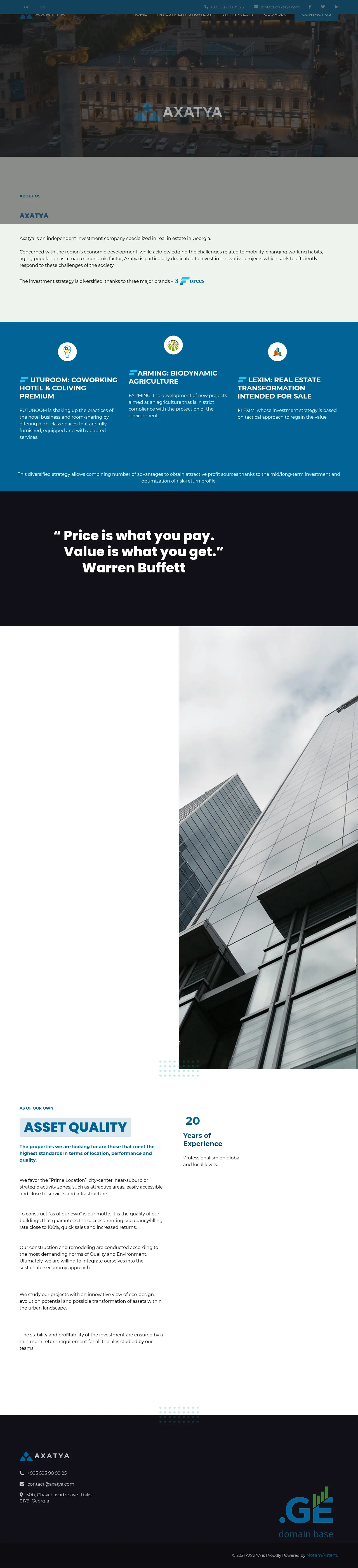 Screenshot of the site axatya.ge
