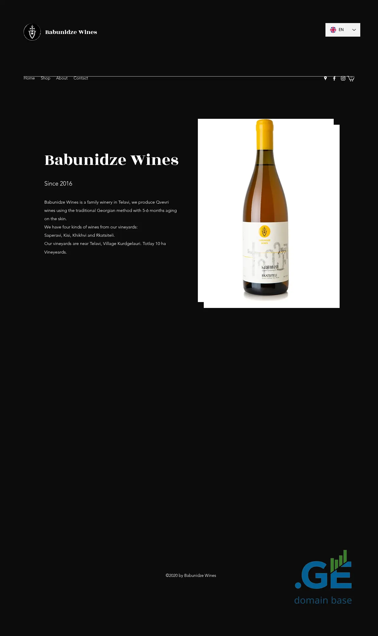 Screenshot of the site babunidzewines.ge