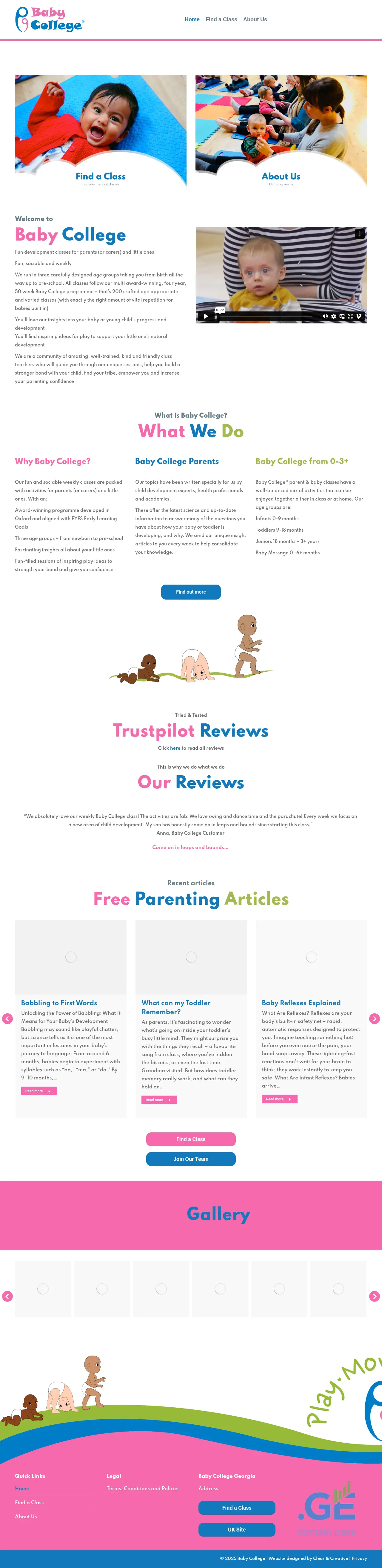 Screenshot of the site babycollege.ge