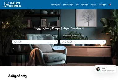 Screenshot of baiashomes.ge