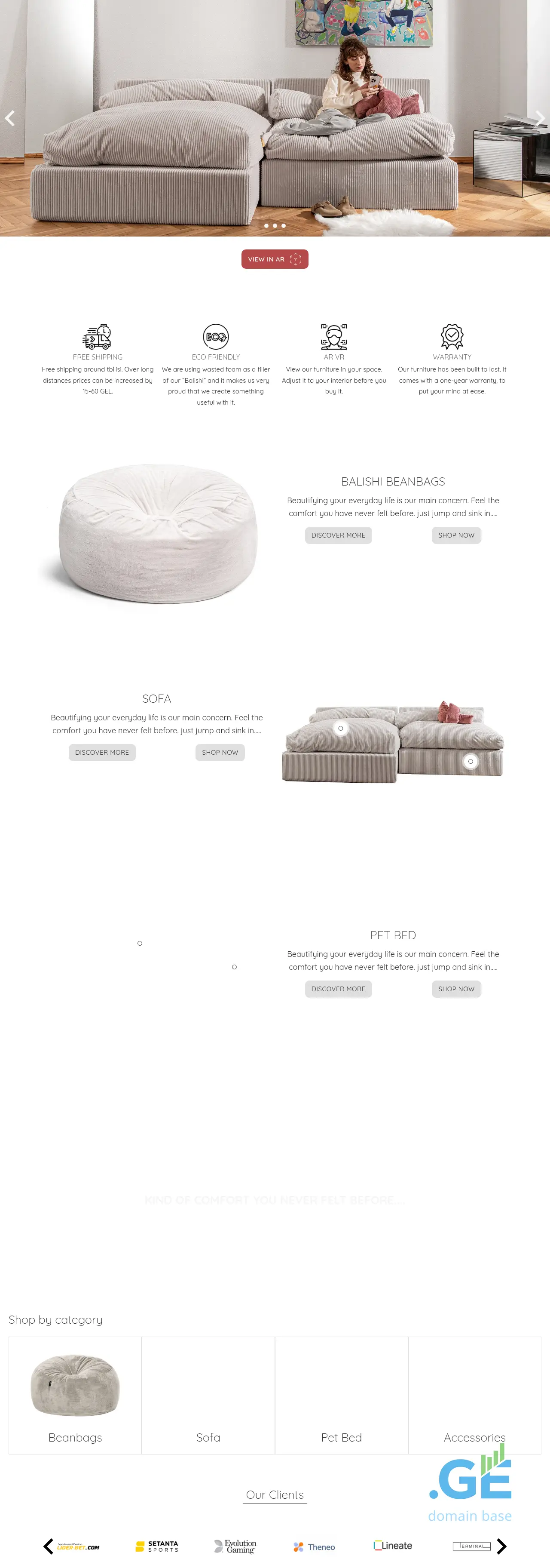 Screenshot of the site balishi.ge