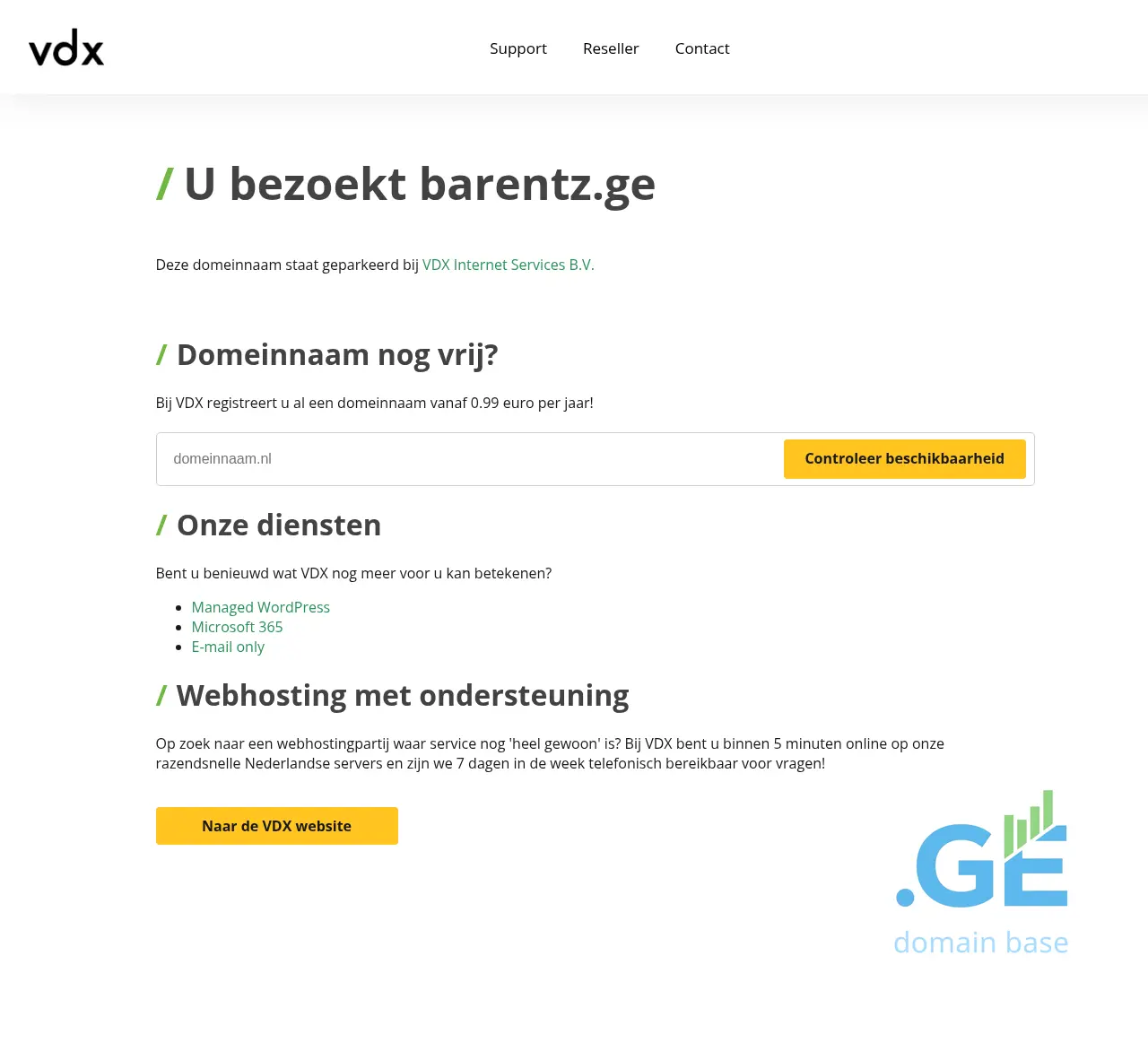 Screenshot of the site barentz.ge
