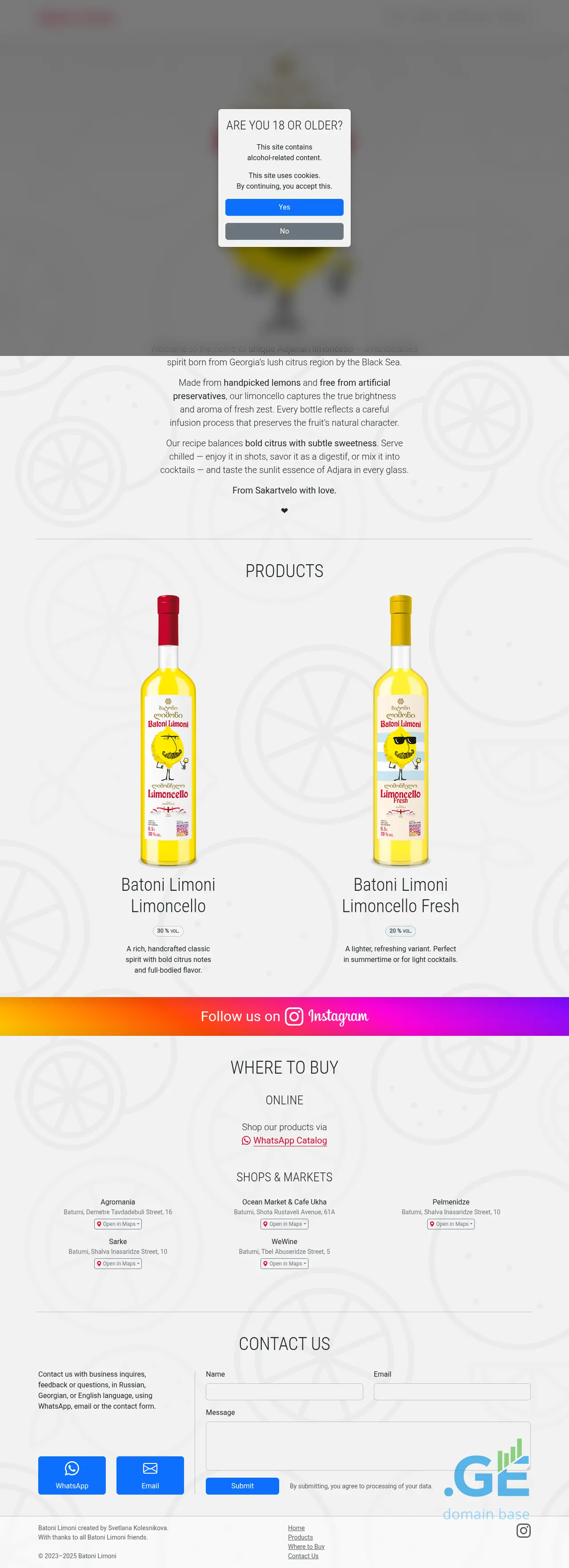 Screenshot of the site batonilimoni.ge