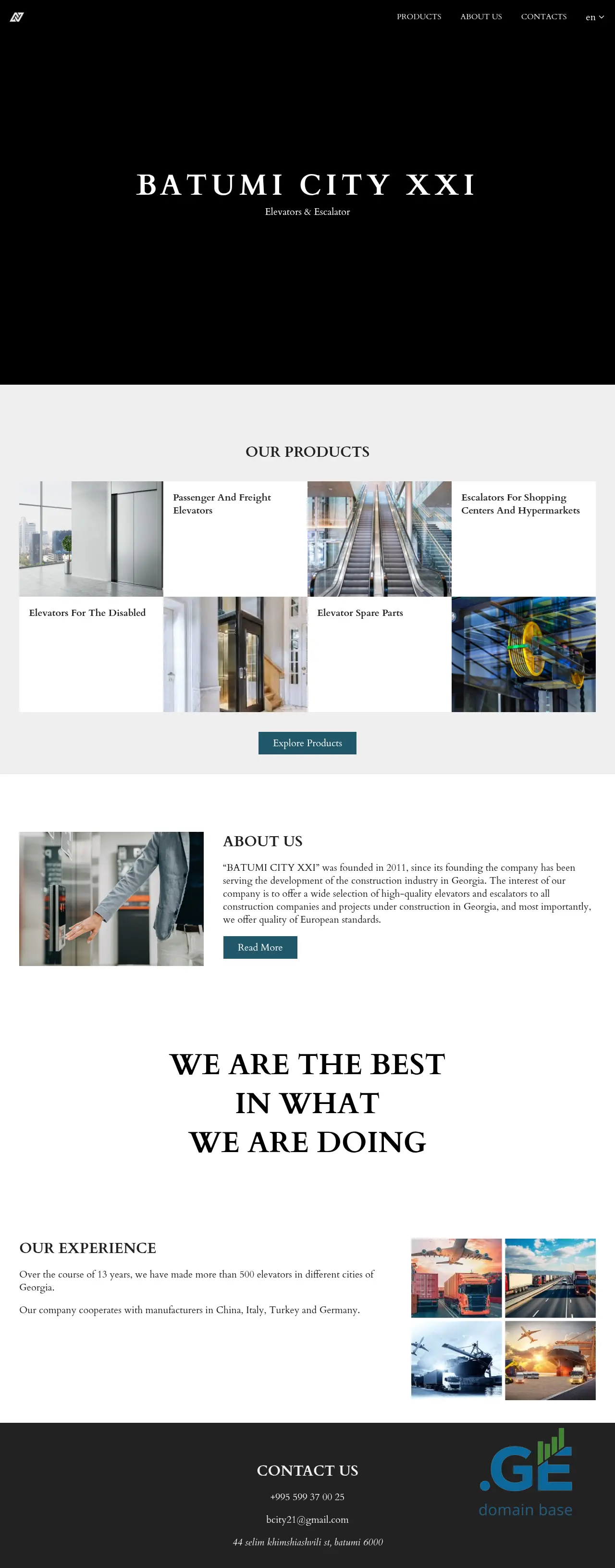 Screenshot of the site batumicity21.ge
