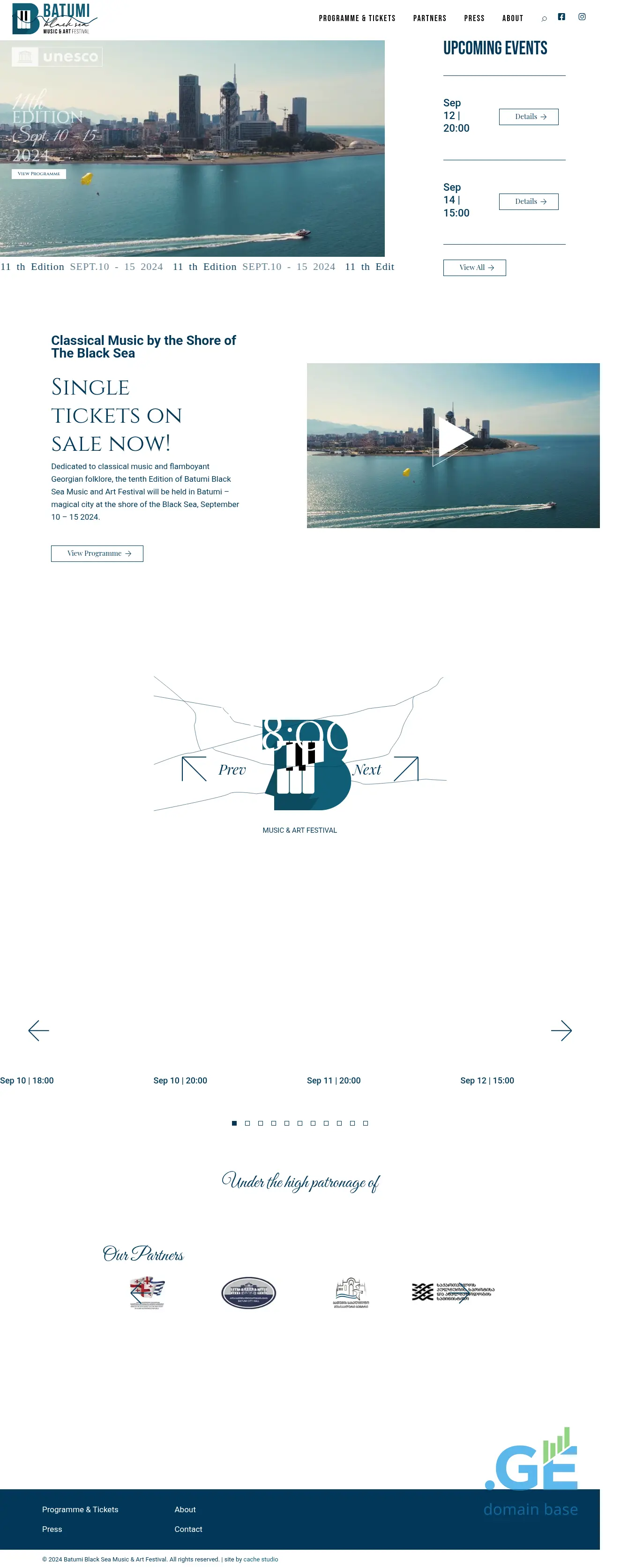 Screenshot of the site batumimusicfest.ge