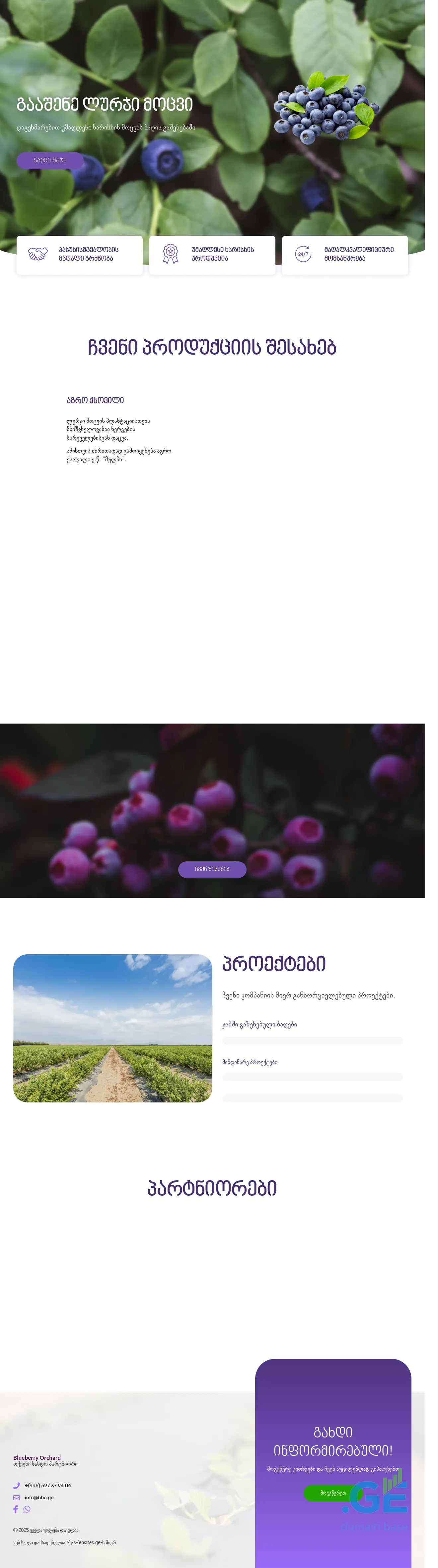 Screenshot of the site bbo.ge