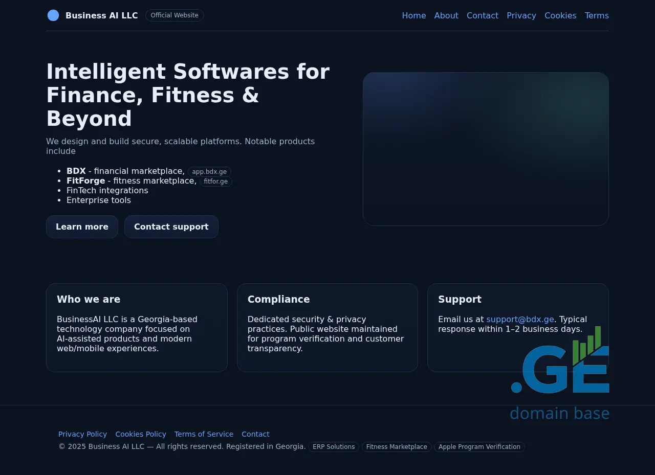 Screenshot of the site bdx.ge