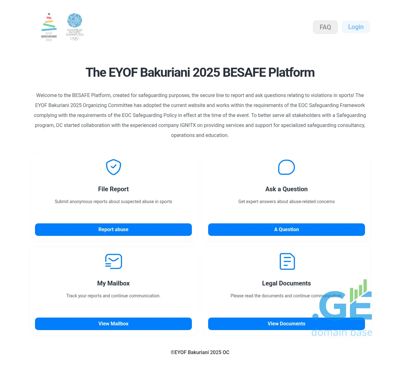 Screenshot of the site be-safe.ge