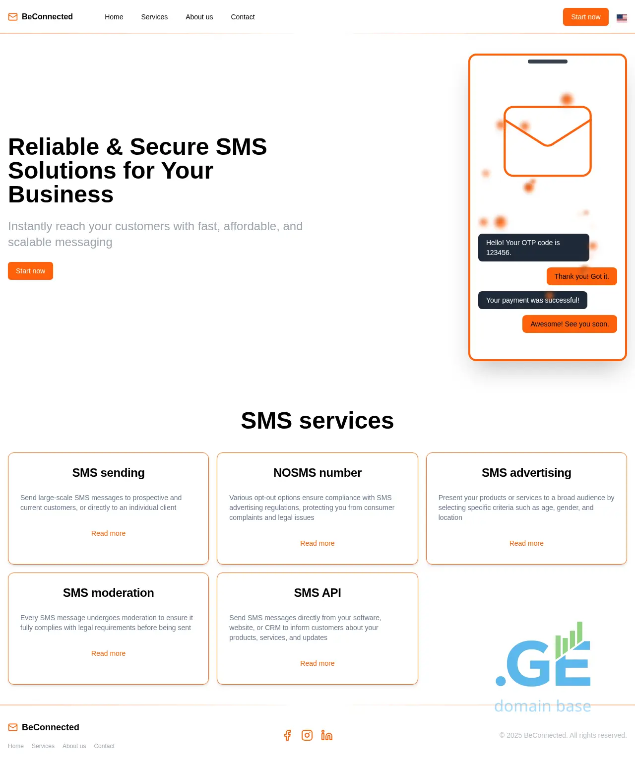Screenshot of the site beconnected.ge