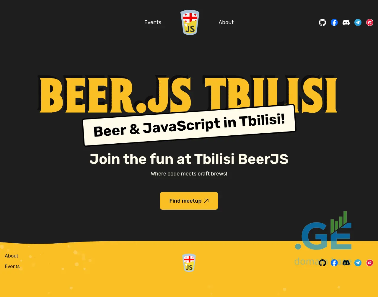 Screenshot of the site beerjs.ge