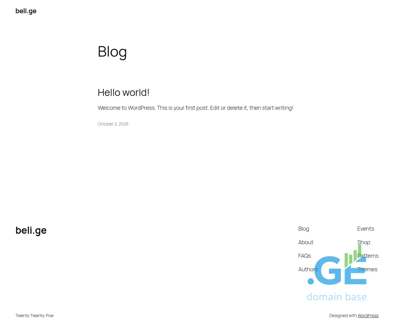 Screenshot of the site beli.ge