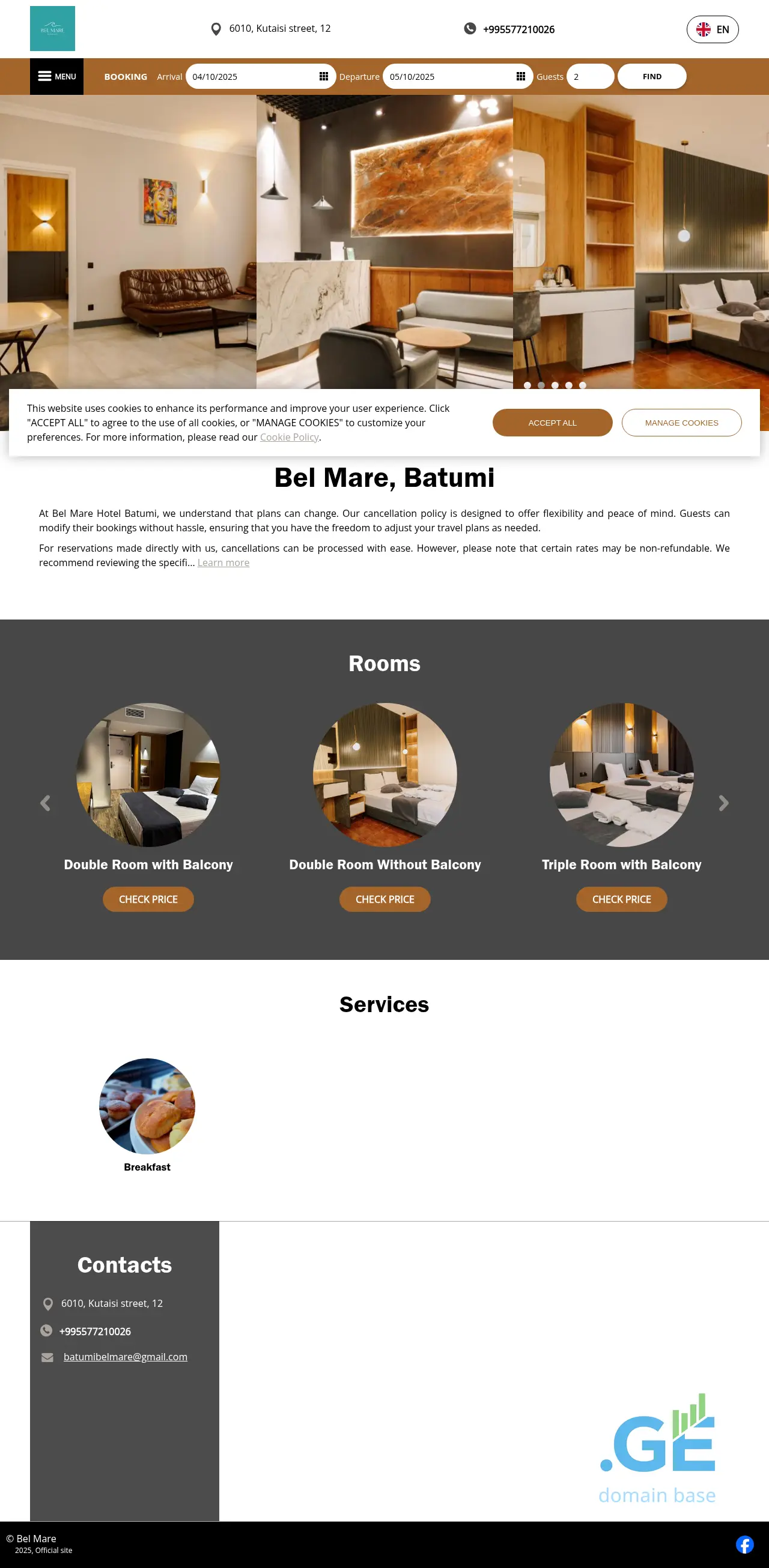 Screenshot of the site belmare.ge