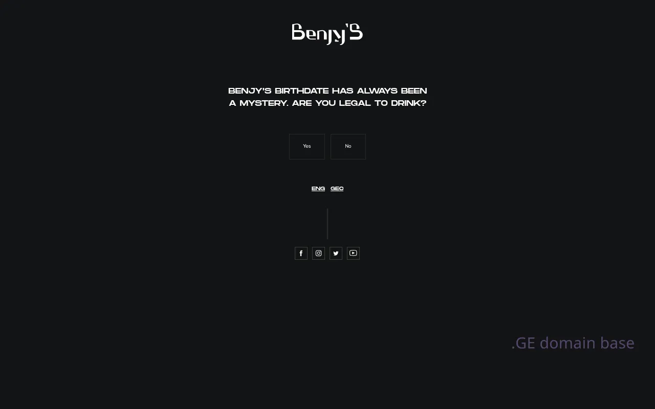 Screenshot of the site benjys.ge