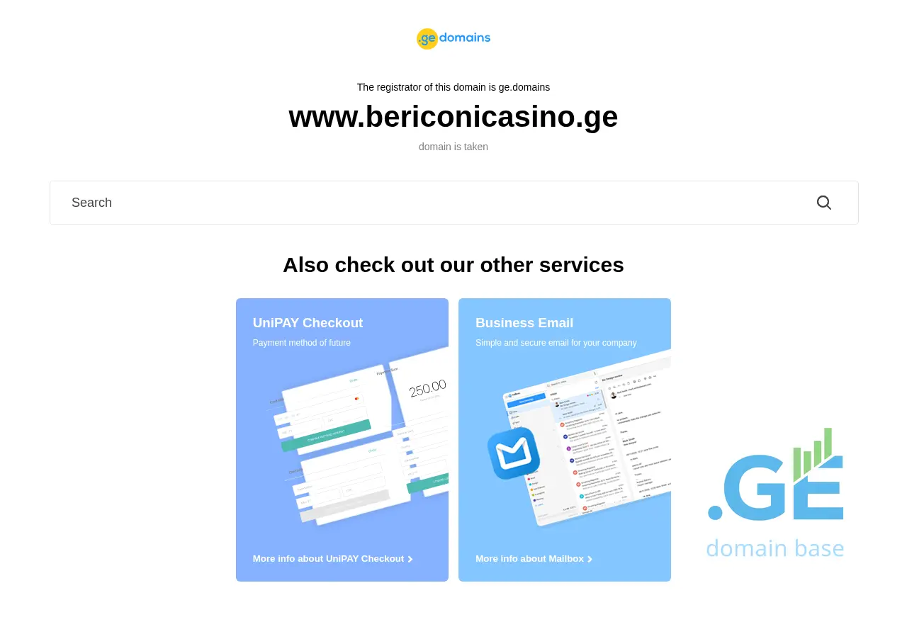 Screenshot of the site bericonicasino.ge