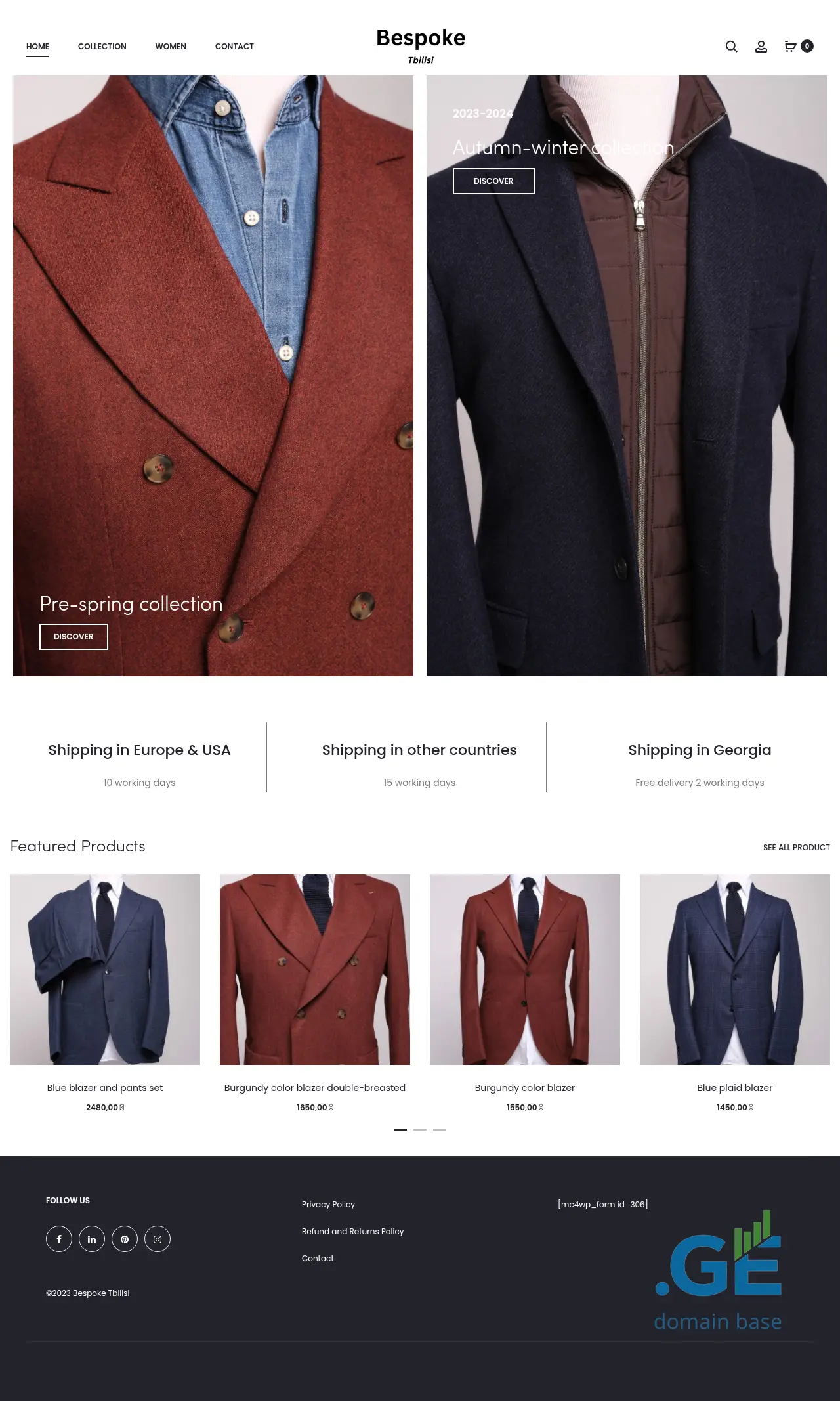 Screenshot of the site bespoke.ge