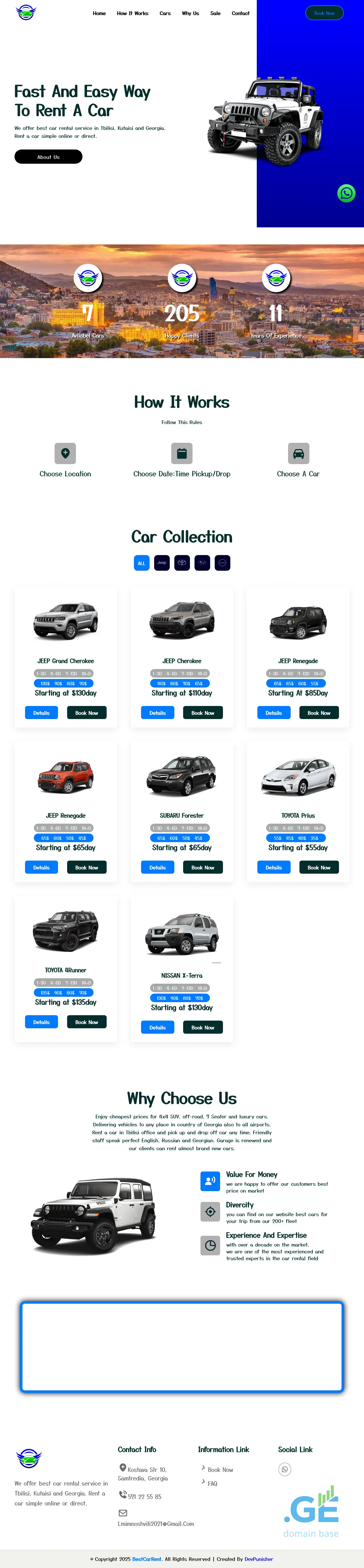 Screenshot of the site bestcarrent.ge