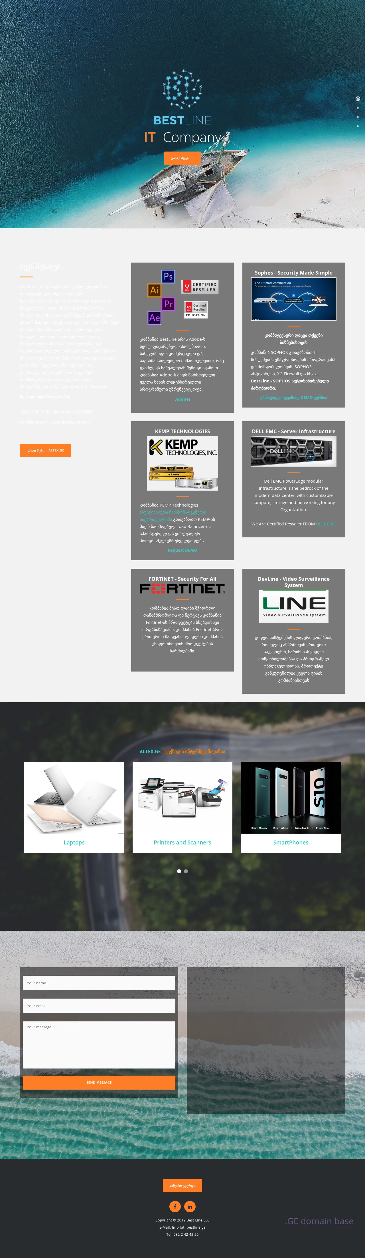 Screenshot of the site bestline.ge