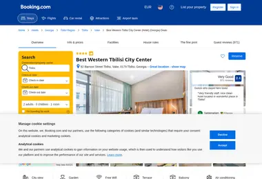 Screenshot of bestwesterntbilisi.ge