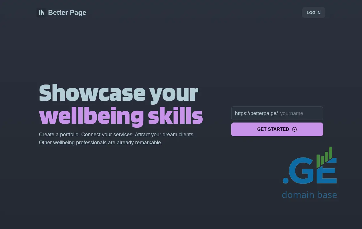 Screenshot of the site betterpa.ge