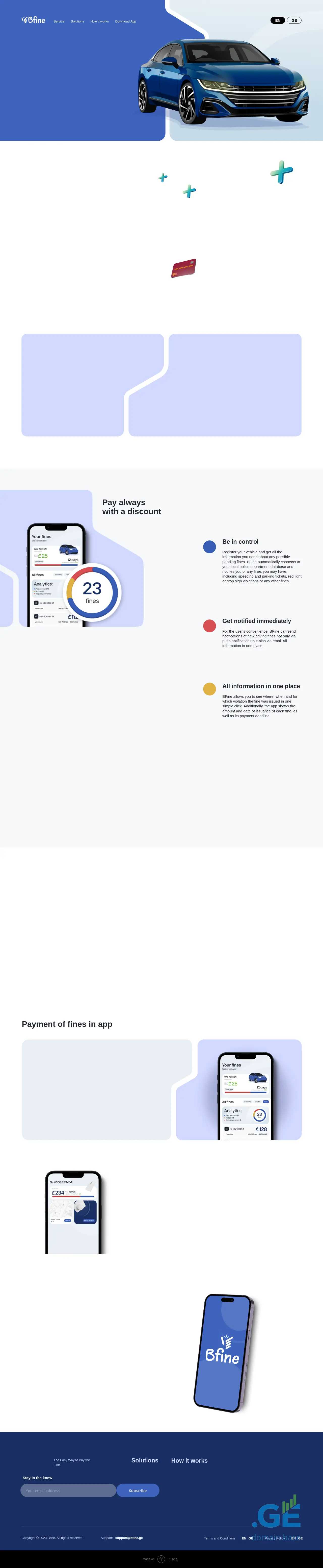 Screenshot of the site bfine.ge