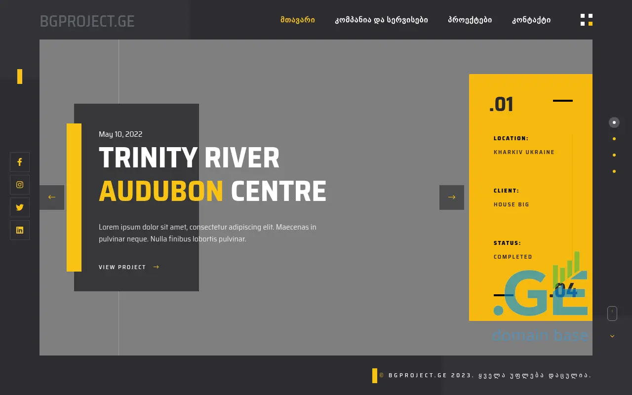 Screenshot of the site bgproject.ge