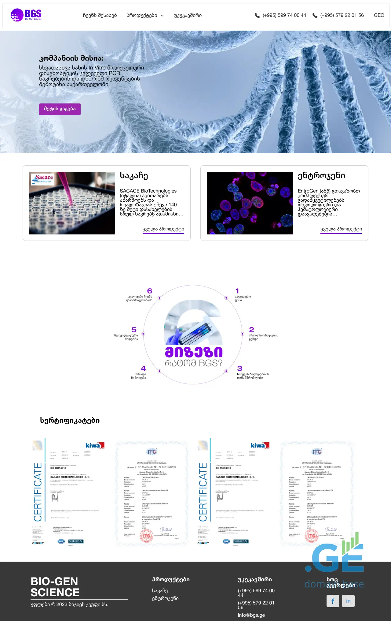 Screenshot of the site bgs.ge