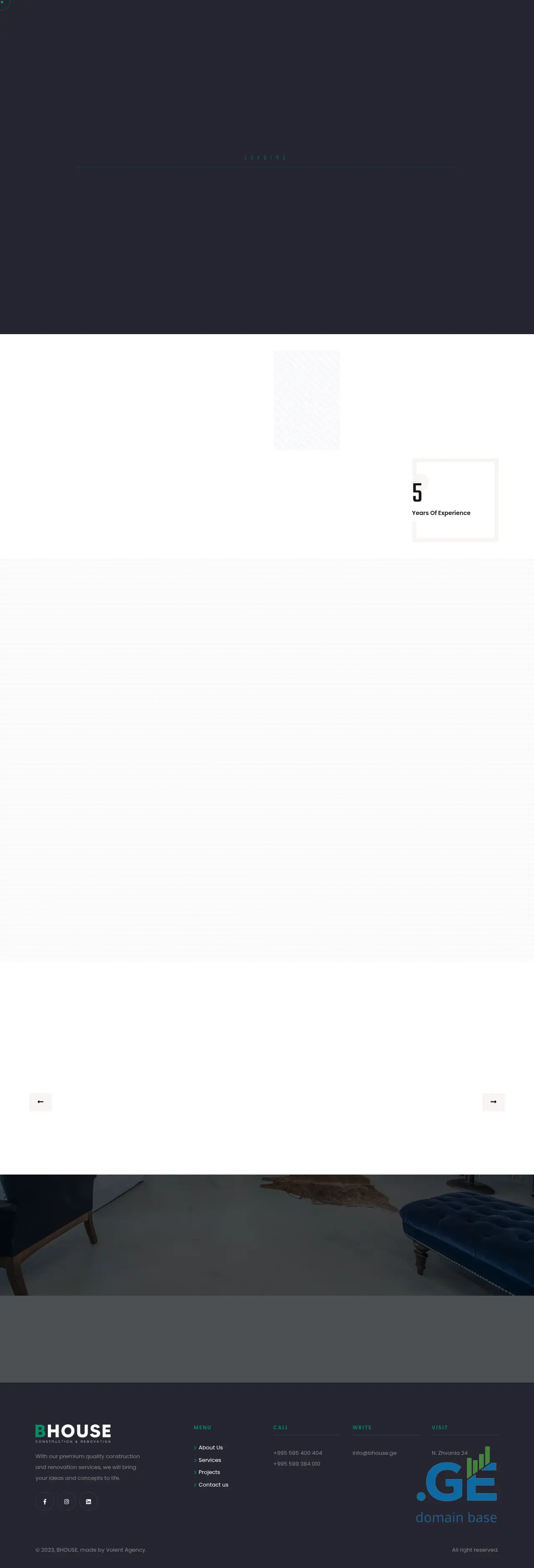 Screenshot of the site bhouse.ge