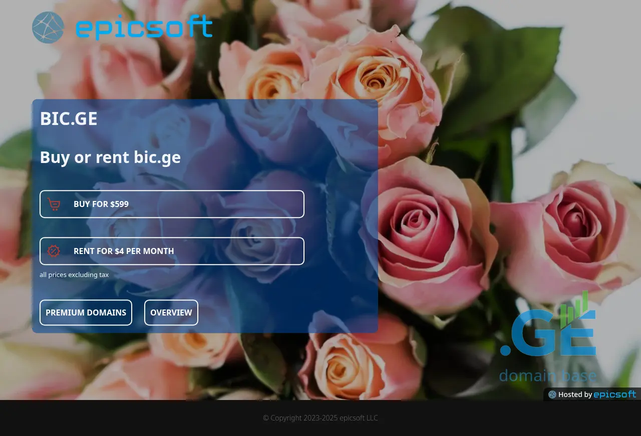 Screenshot of the site bic.ge