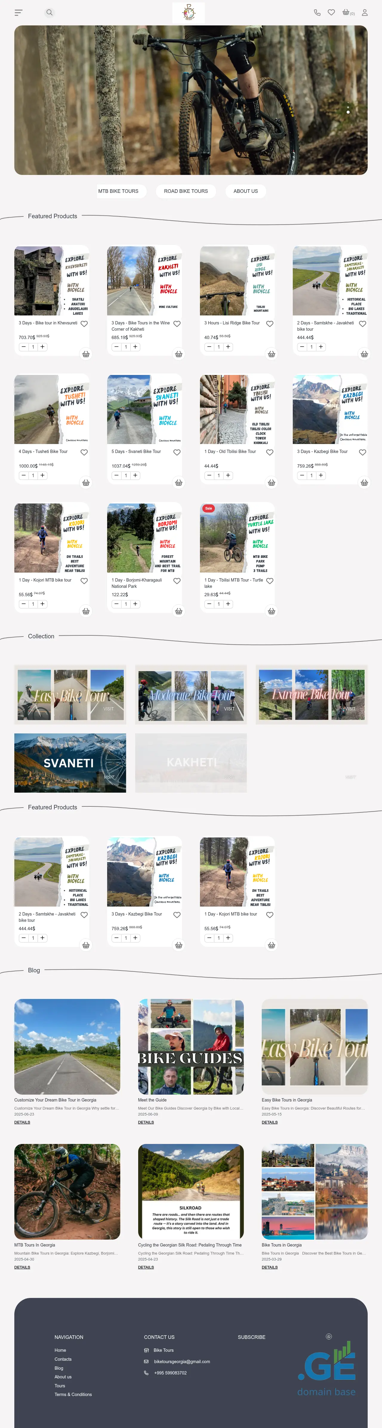Screenshot of the site biketours.ge