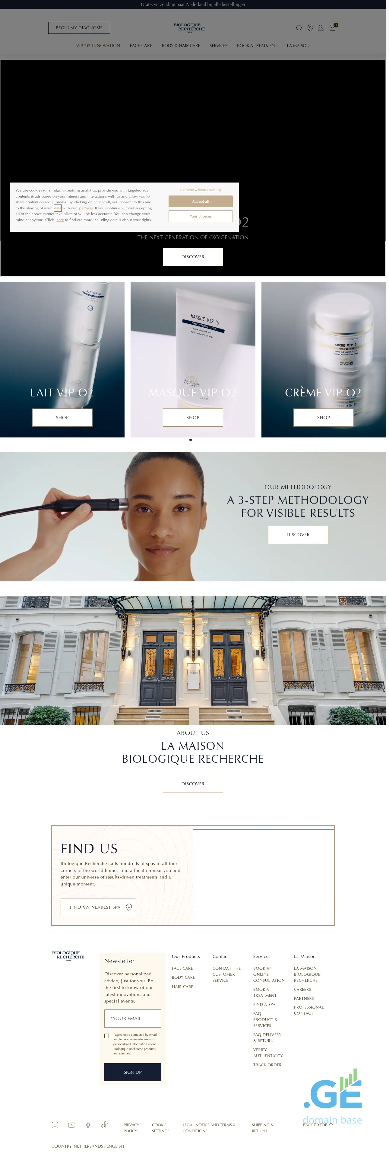 Screenshot of the site biologique-recherche.ge