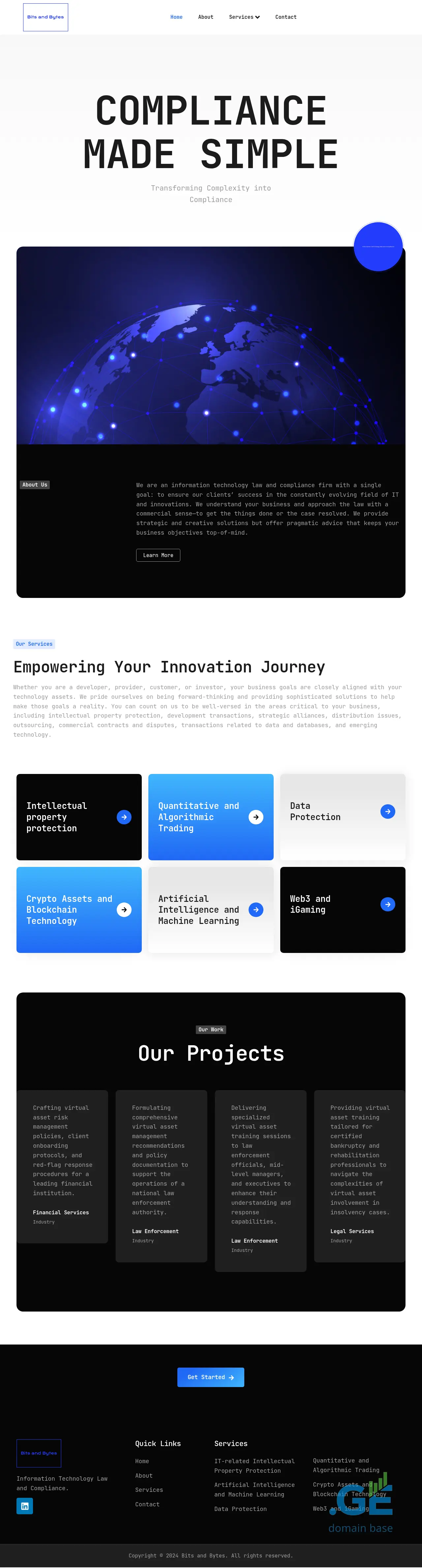 Screenshot of the site bitsandbytes.ge