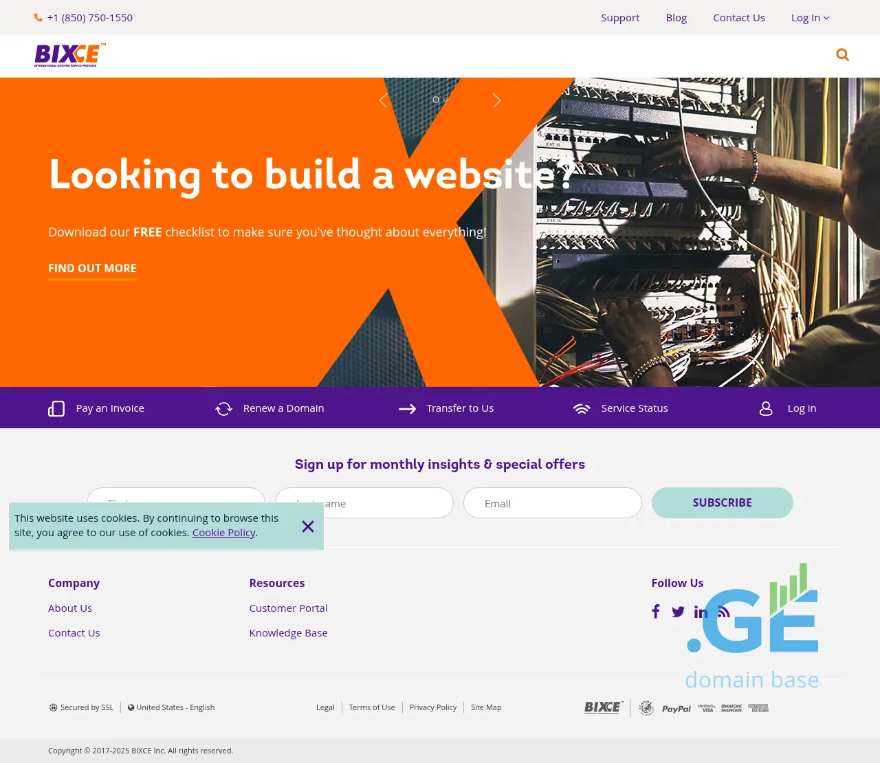 Screenshot of the site bixce.ge