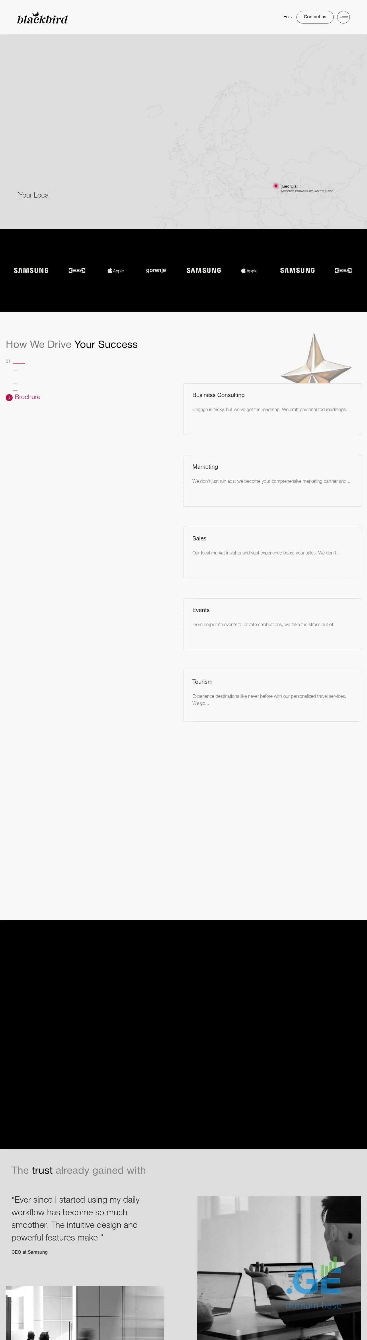 Screenshot of the site blackbird.ge