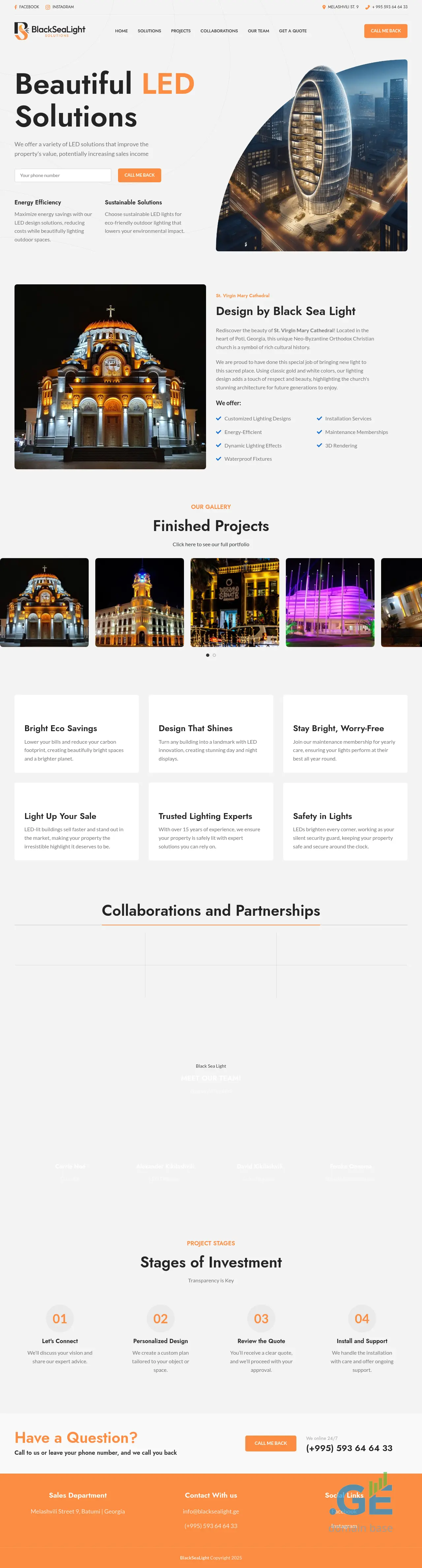 Screenshot of the site blacksealight.ge