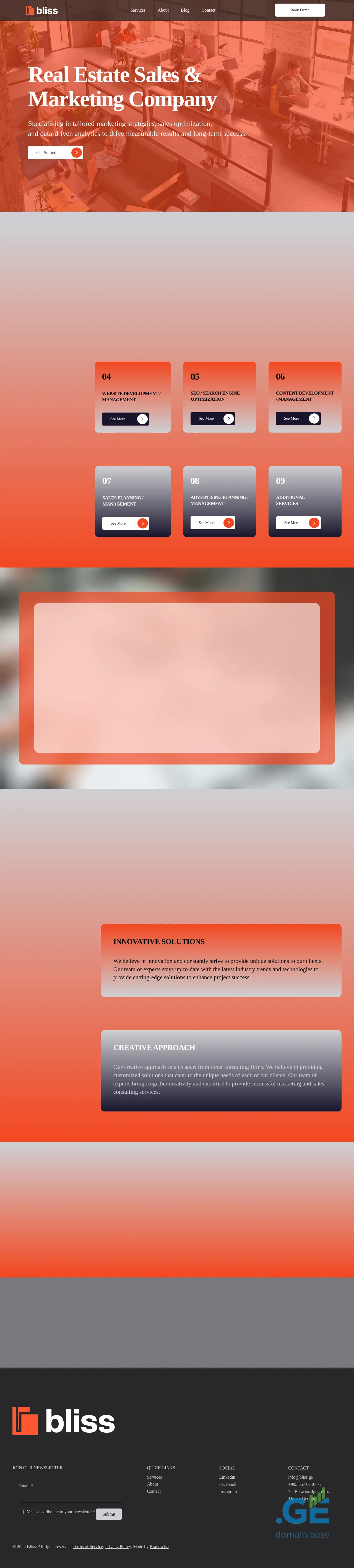 Screenshot of the site bliss.ge