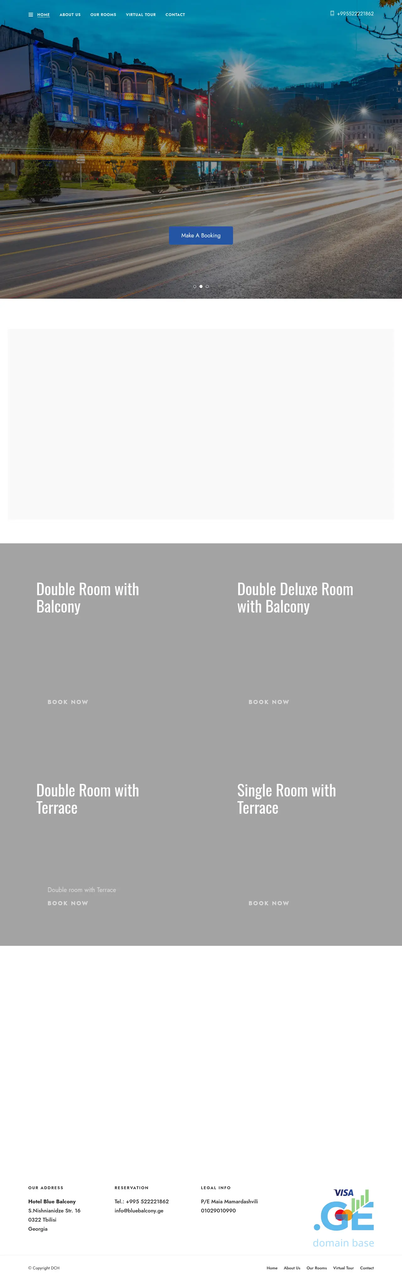 Screenshot of the site bluebalcony.ge