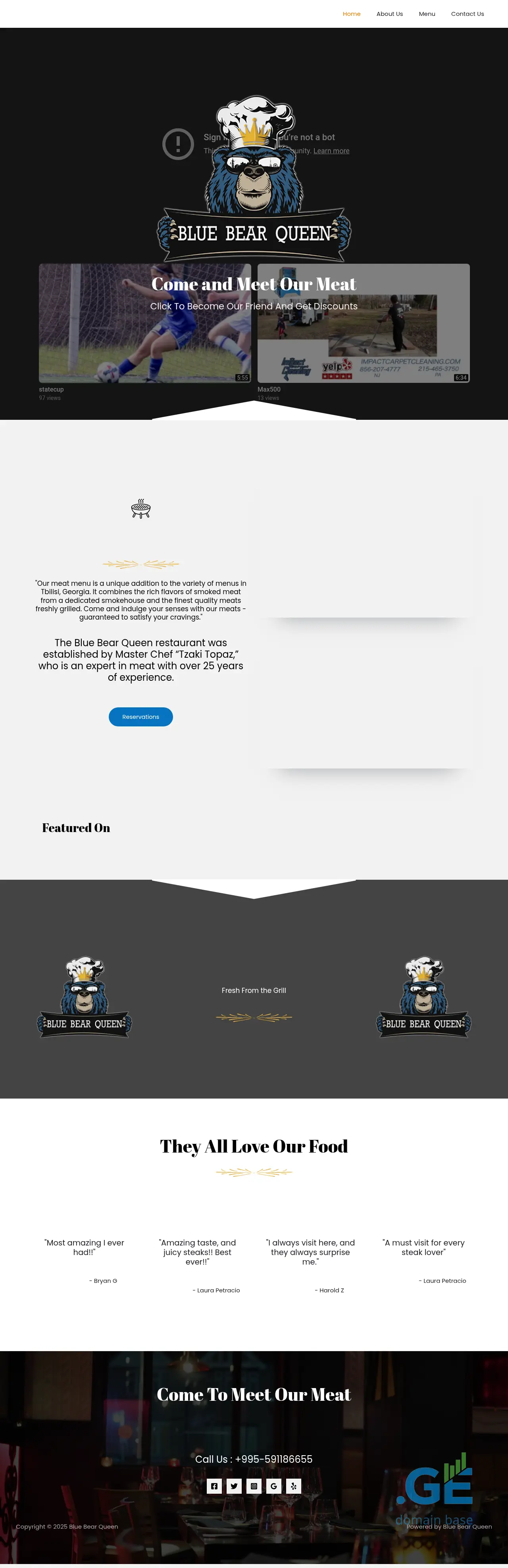 Screenshot of the site bluebear.ge