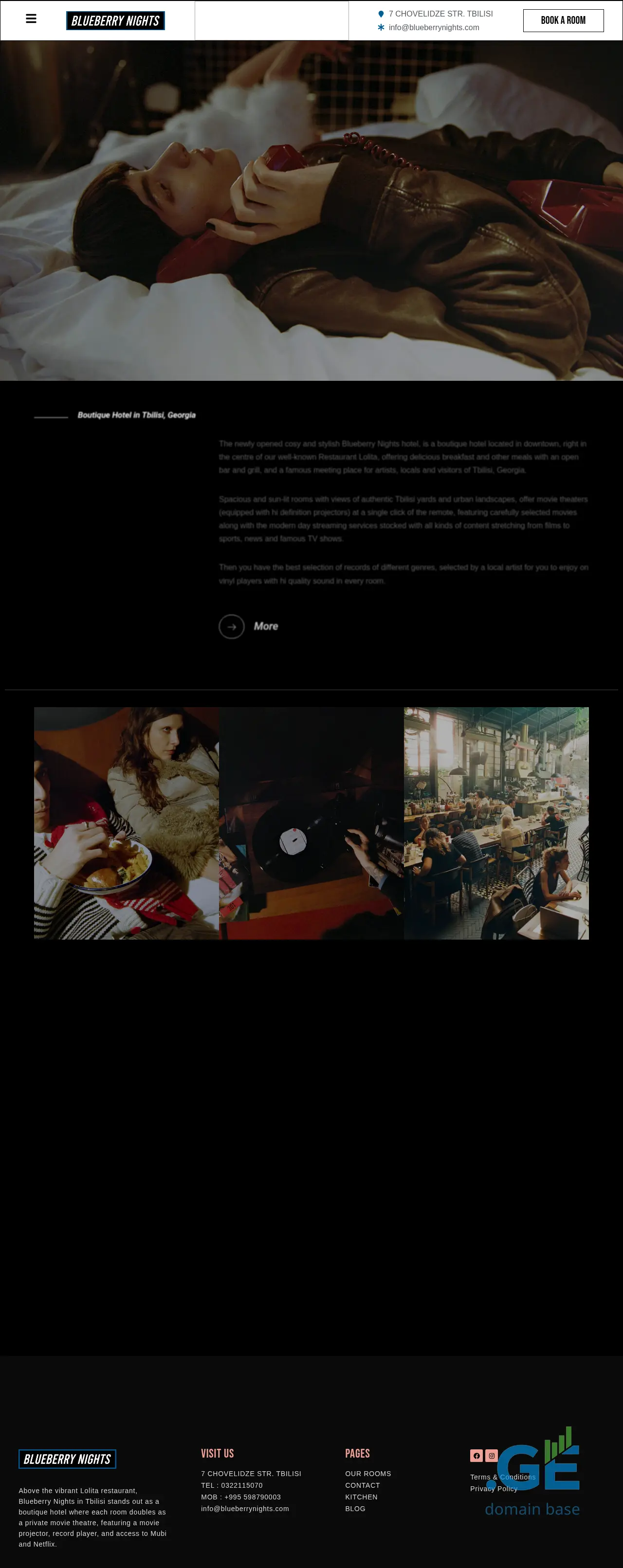 Screenshot of the site blueberrynights.ge