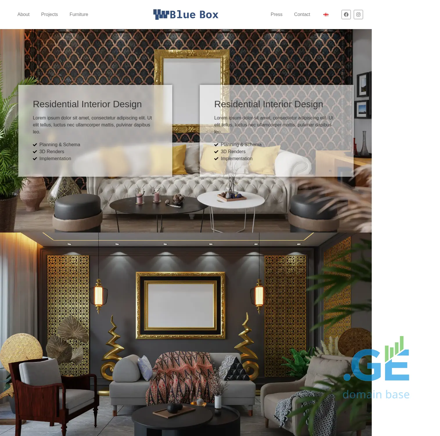 Screenshot of the site bluebox.ge