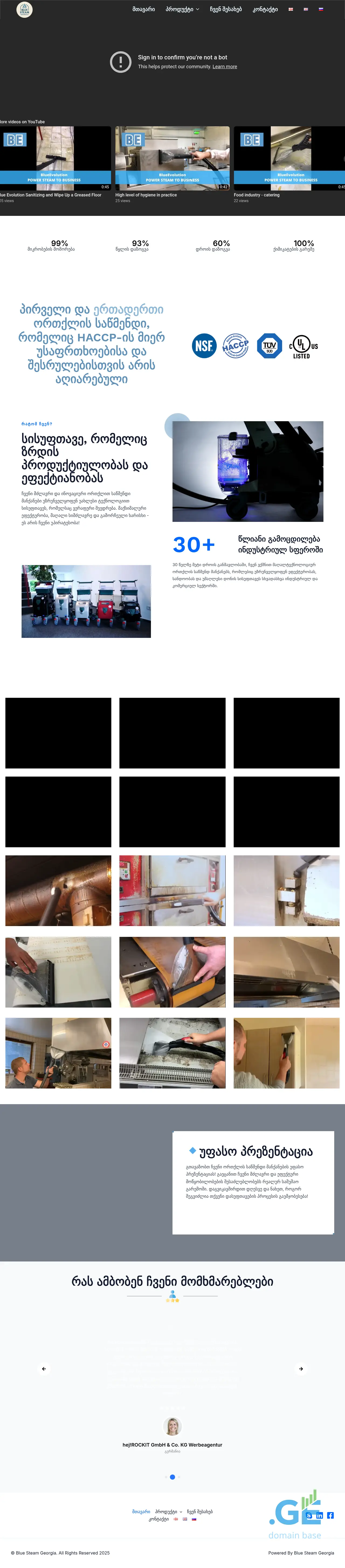 Screenshot of the site bluesteamgeorgia.ge