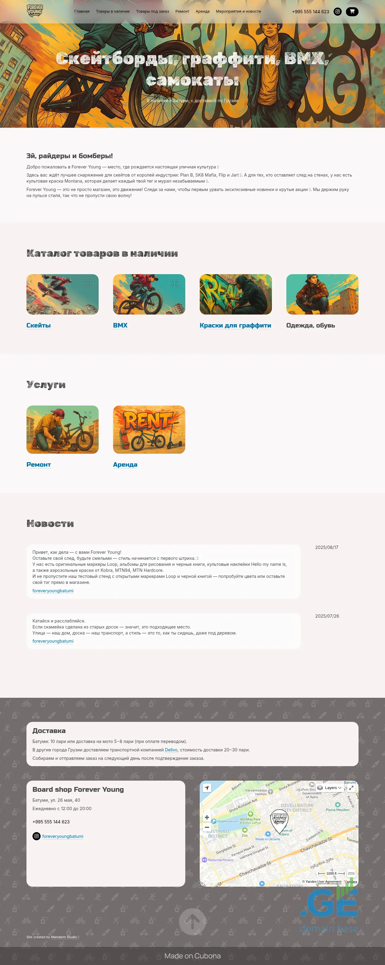 Screenshot of the site boardshop.ge