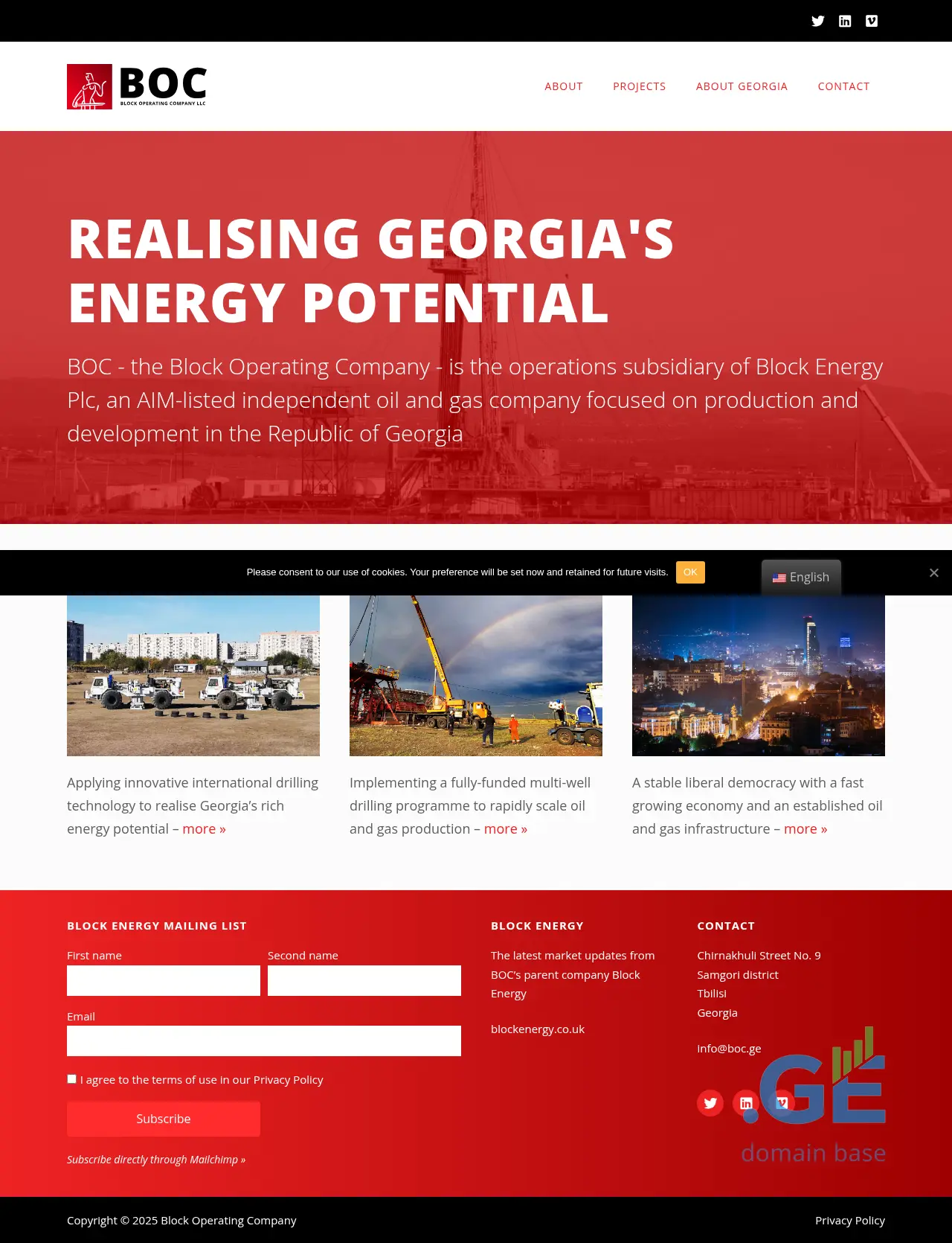 Screenshot of the site boc.ge