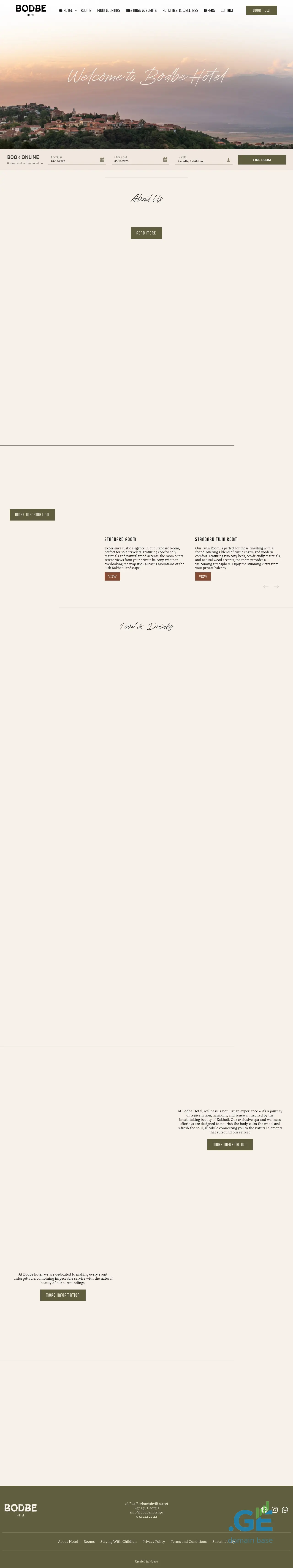 Screenshot of the site bodbehotel.ge