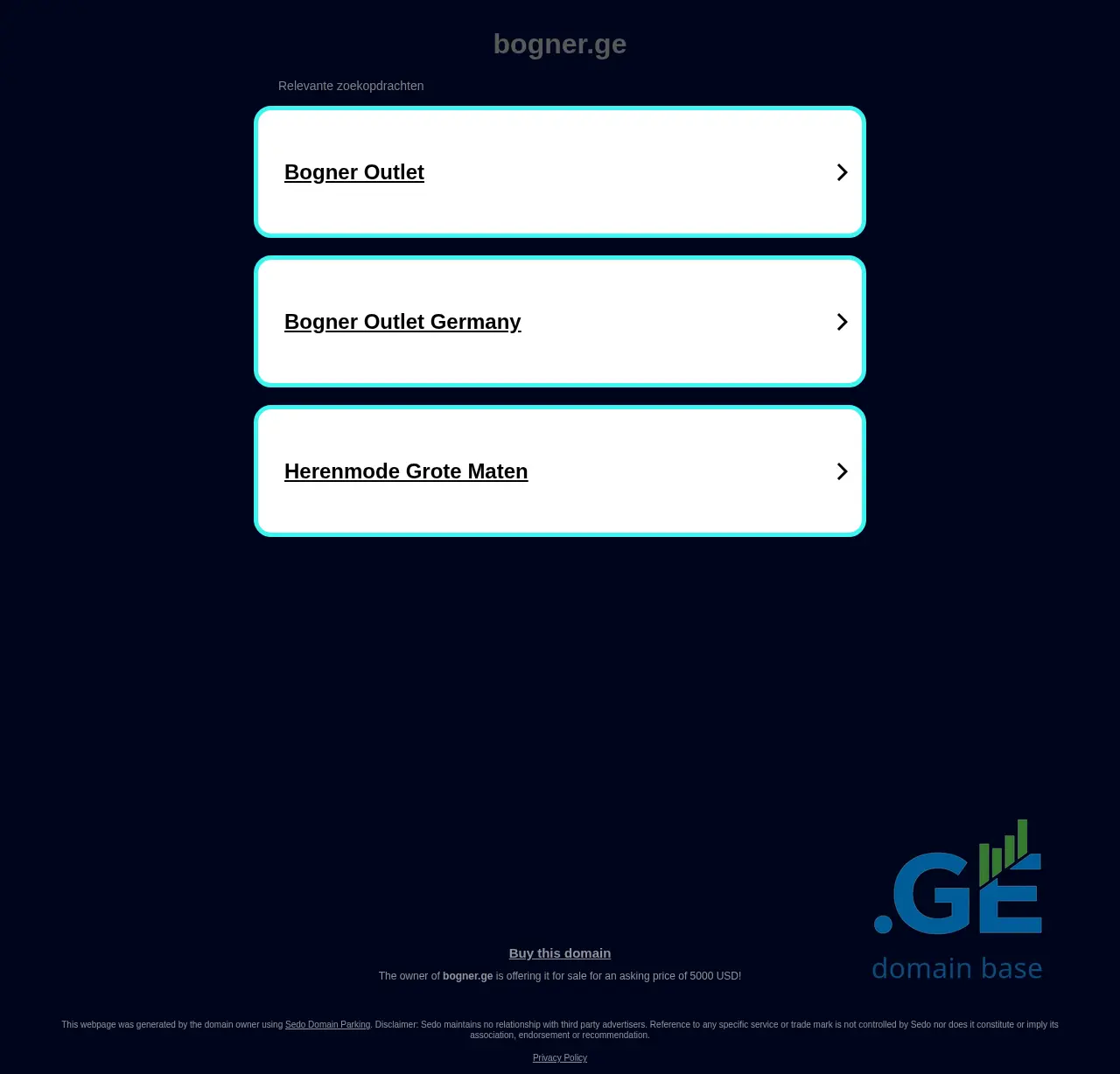Screenshot of the site bogner.ge